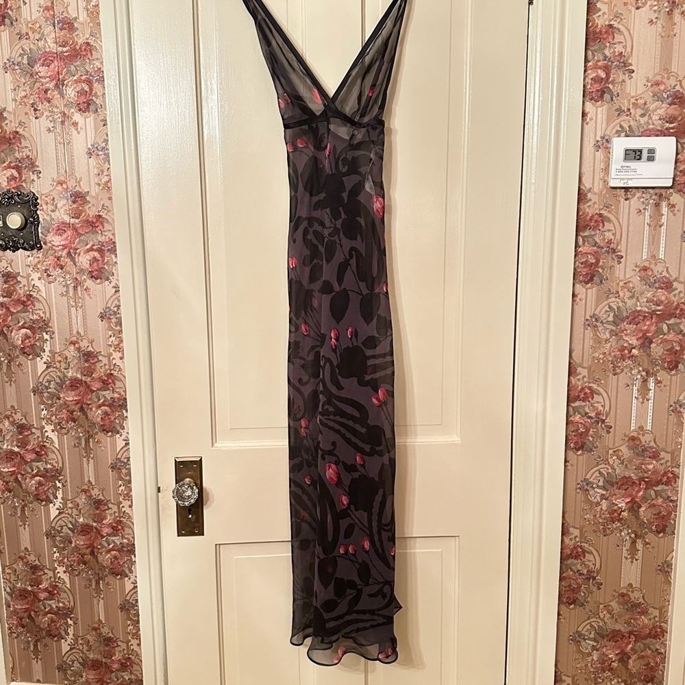 Victoria's Secret Purple and Red Maxi Sundress V-Neck Sleeveless